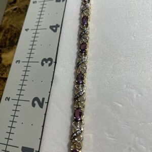 Elegant Gold and Purple Bracelet